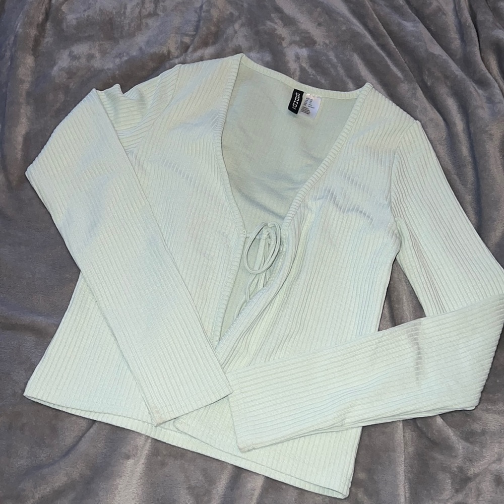 Pastel green cardigan